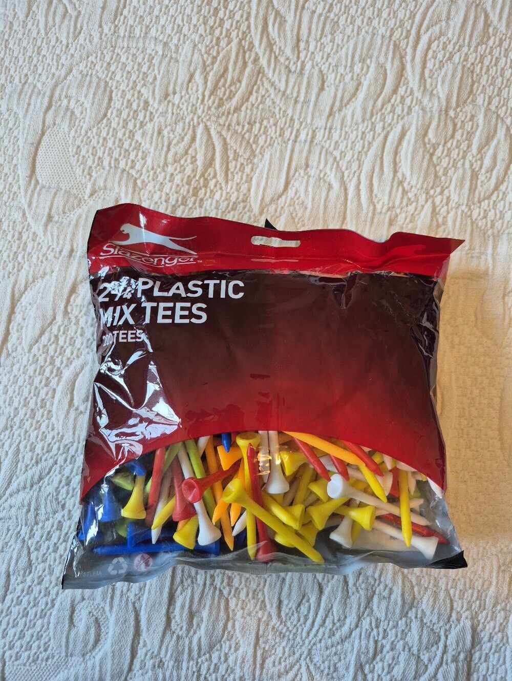 Slazenger 2 3/4 plastic mix tees, multi color sealed bag NEW unopened